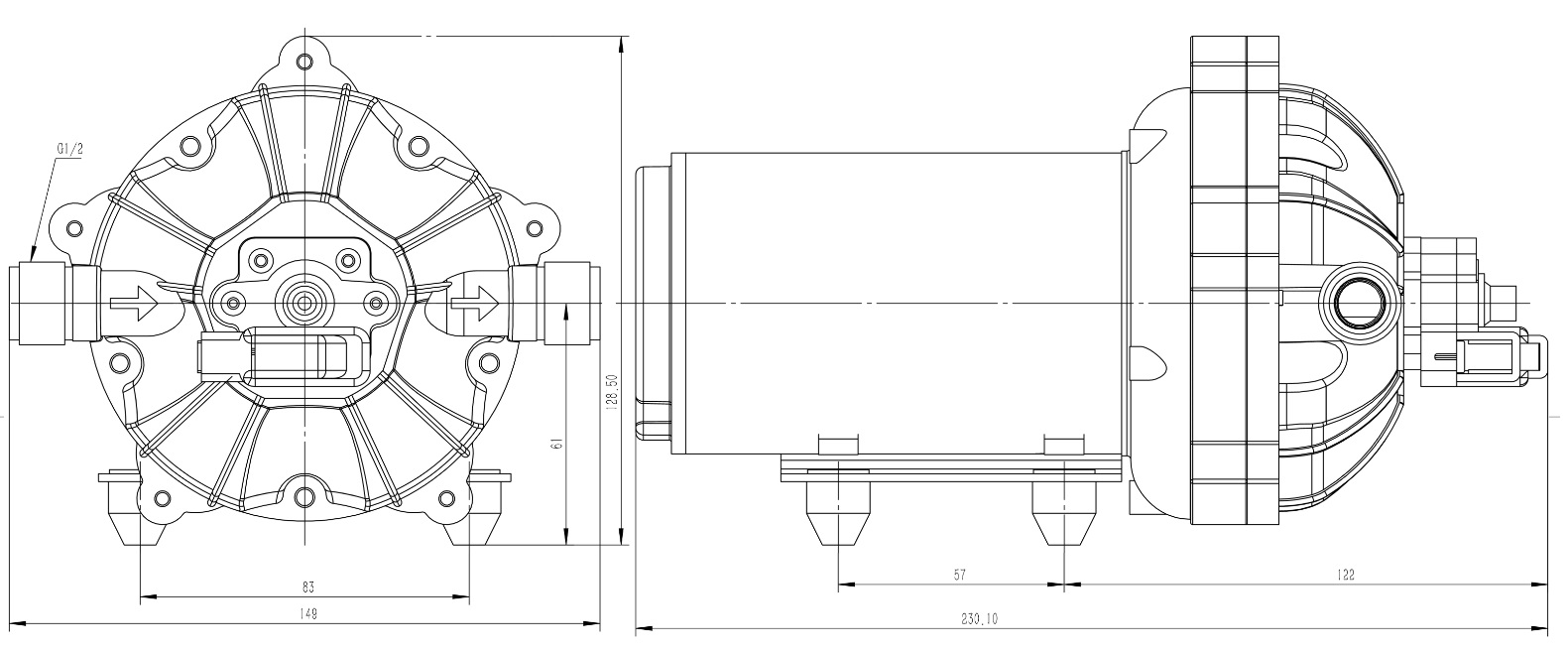 dimension of DP-70 pump dimension of DP-70 pump